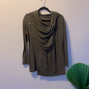 Army green wrap top